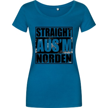 AhrensburgAlex AhrensburgAlex - Straight ausm Norden T-Shirt Girlshirt petrol