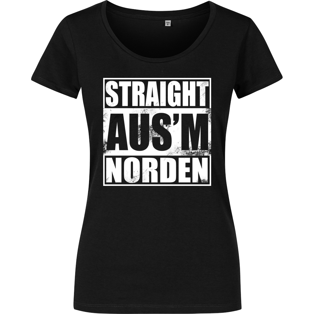 AhrensburgAlex AhrensburgAlex - Straight ausm Norden T-Shirt Girlshirt schwarz