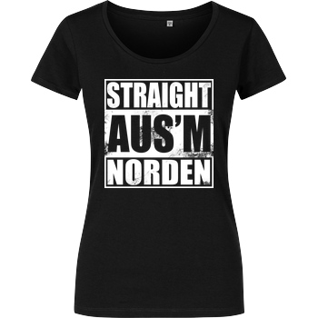 AhrensburgAlex AhrensburgAlex - Straight ausm Norden T-Shirt Girlshirt schwarz
