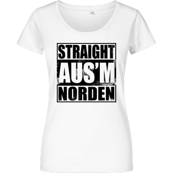 AhrensburgAlex AhrensburgAlex - Straight ausm Norden T-Shirt Girlshirt weiss