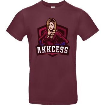 Akkcess' Akkcessoires Akkcess - Akkcess Logo chest print T-Shirt B&C EXACT 190 - Burgundy