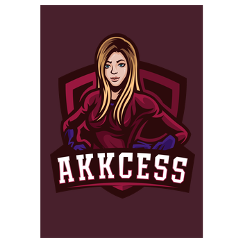 Akkcess - Akkcess Logo chest print Art Print burgundy