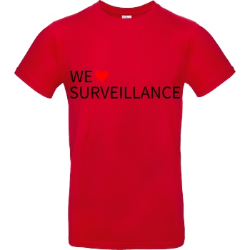 Alexander Lehmann Alexander Lehmann - We Love Surveillance T-Shirt B&C EXACT 190 - Red