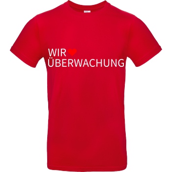 Alexander Lehmann Alexander Lehmann - Wir lieben Überwachung T-Shirt B&C EXACT 190 - Red