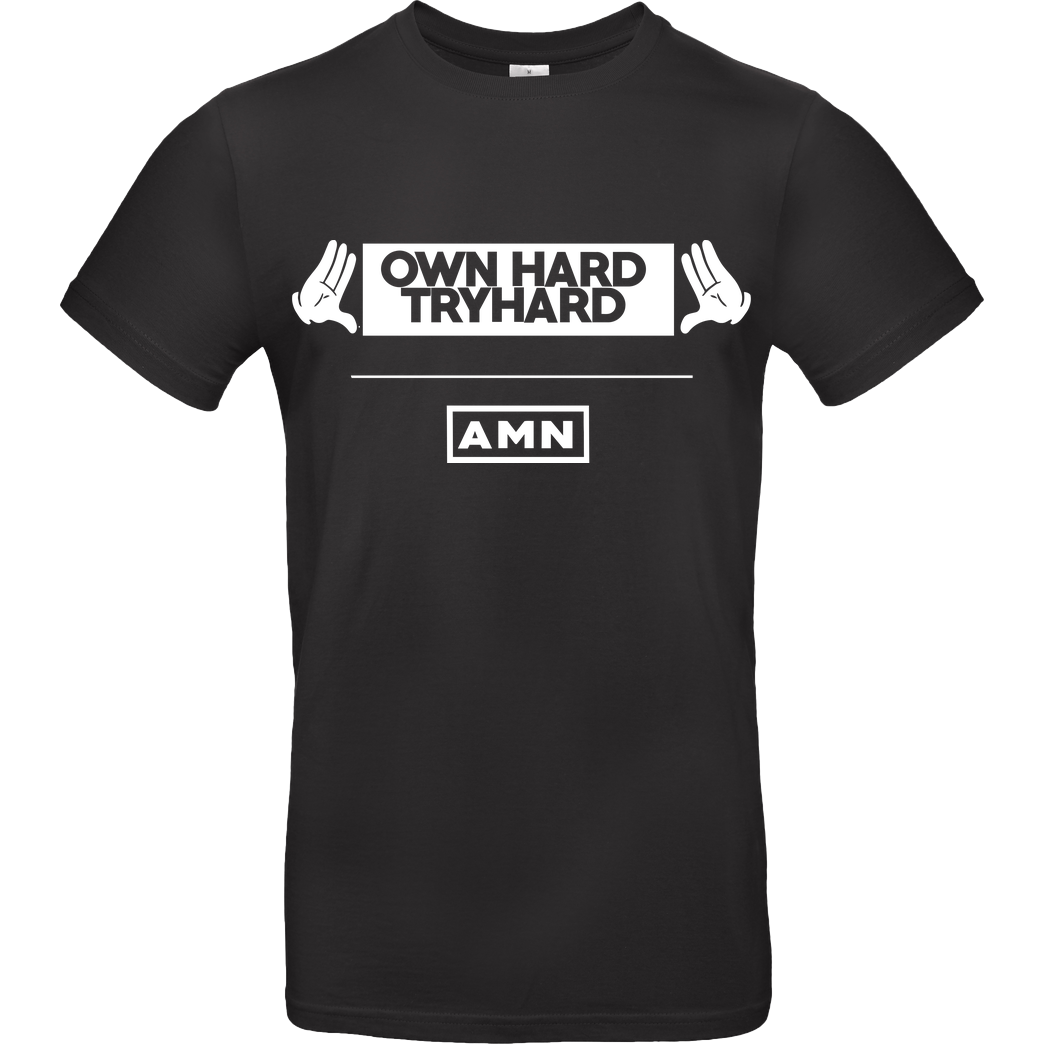 AMN-Shirts.com AMN-Shirts - Own Hard T-Shirt B&C EXACT 190 - Black