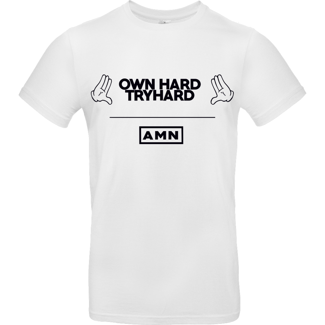 AMN-Shirts.com AMN-Shirts - Own Hard T-Shirt B&C EXACT 190 -  White