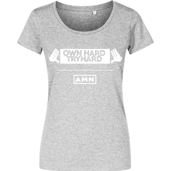 AMN-Shirts - Own Hard Girlshirt heather grey