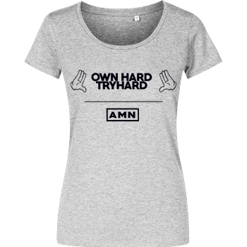 AMN-Shirts.com AMN-Shirts - Own Hard T-Shirt Girlshirt heather grey
