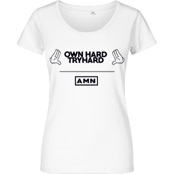 AMN-Shirts - Own Hard Girlshirt weiss