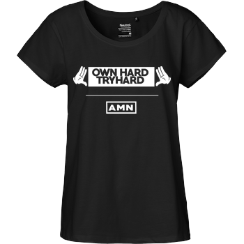 AMN-Shirts - Own Hard Fairtrade Loose Fit Girlie - black