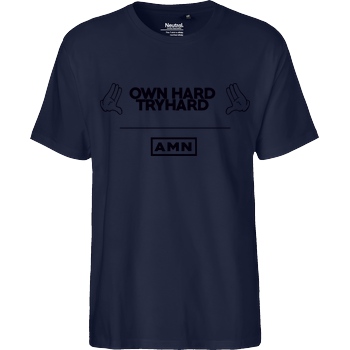 AMN-Shirts.com AMN-Shirts - Own Hard T-Shirt Fairtrade T-Shirt - navy