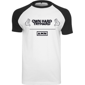 AMN-Shirts - Own Hard Raglan Tee white