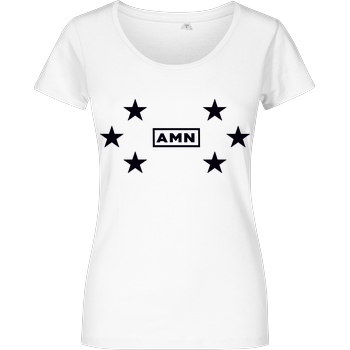 AMN-Shirts.com AMN-Shirts - Stars T-Shirt Girlshirt weiss