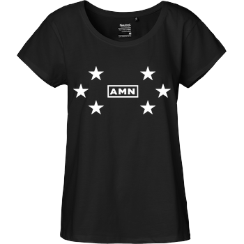 AMN-Shirts - Stars Fairtrade Loose Fit Girlie - black