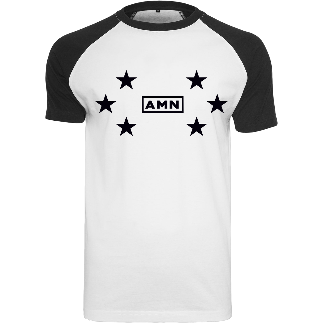 AMN-Shirts.com AMN-Shirts - Stars T-Shirt Raglan Tee white
