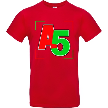 Ash5ive Ash5ive - Logo Ecken T-Shirt B&C EXACT 190 - Red