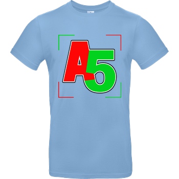 Ash5ive Ash5ive - Logo Ecken T-Shirt B&C EXACT 190 - Sky Blue