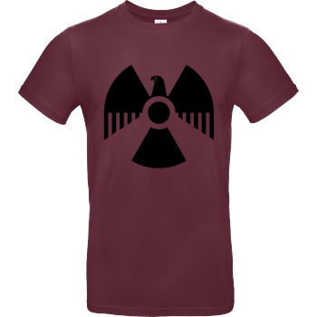 None Nuclear Eagle T-Shirt B&C EXACT 190 - Burgundy