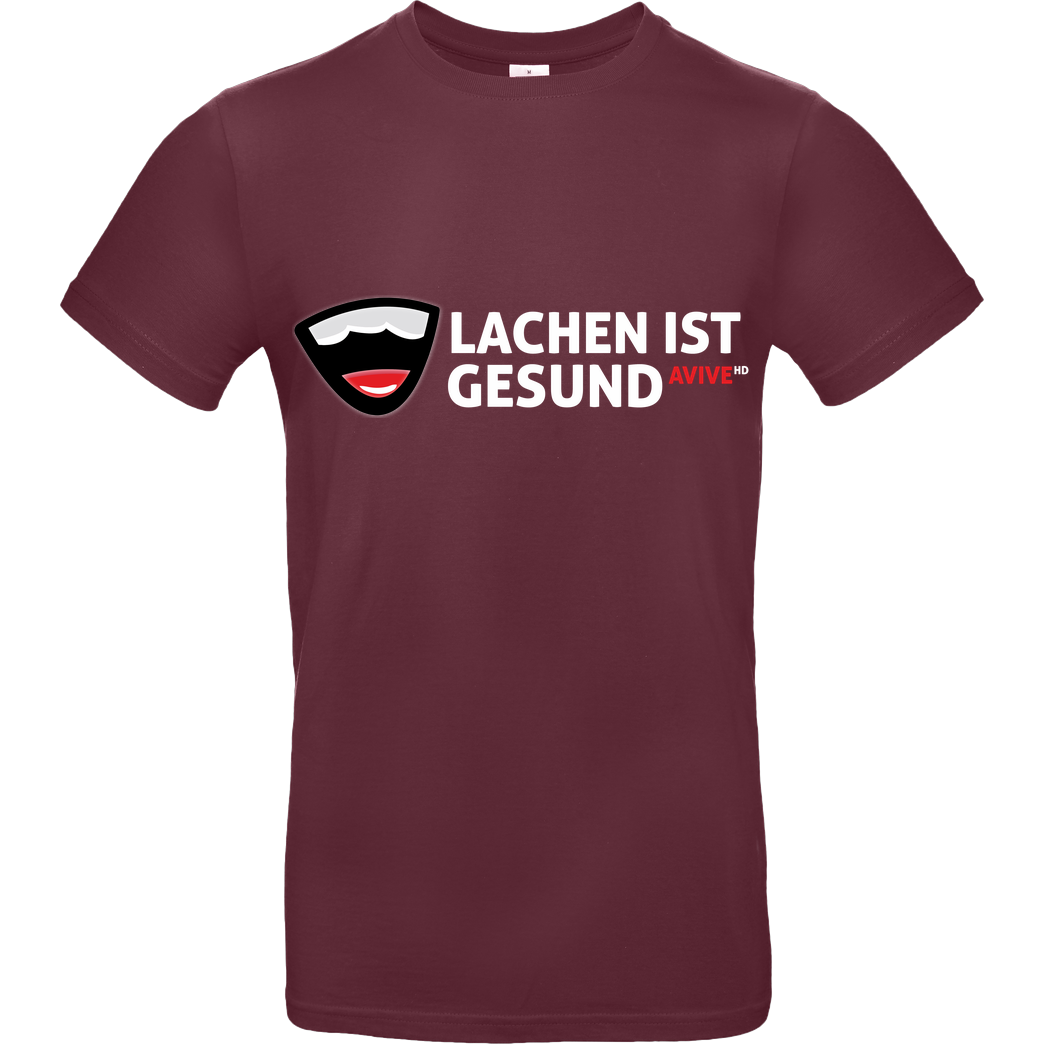 AviveHD AviveHD - Lachen ist gesund T-Shirt B&C EXACT 190 - Burgundy