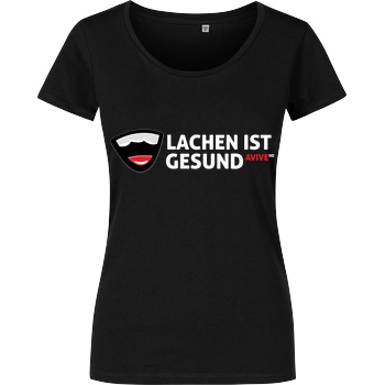 AviveHD AviveHD - Lachen ist gesund T-Shirt Girlshirt schwarz