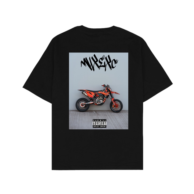 m4x_exc - Back Bike Print - Colour - T-Shirt - Oversize T-Shirt - Black