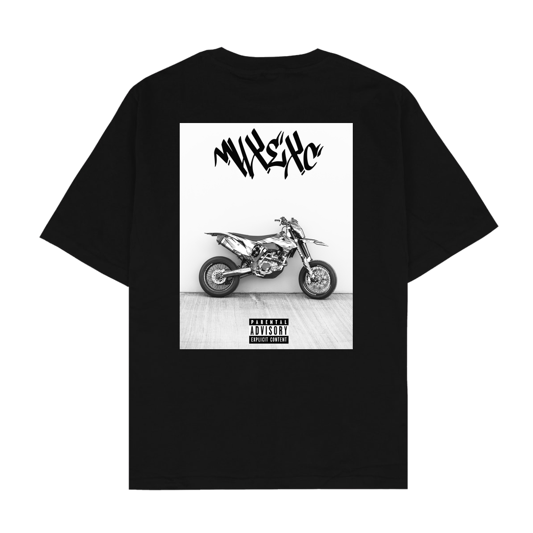 m4x_exc Back Bike Print T-Shirt Oversize T-Shirt - Black
