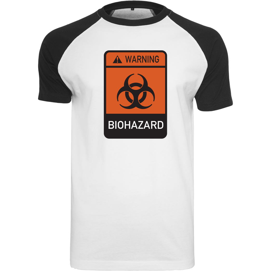 None Biohazard T-Shirt Raglan Tee white