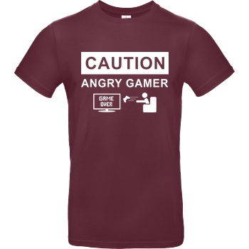 bjin94 Caution! Angry Gamer T-Shirt B&C EXACT 190 - Burgundy