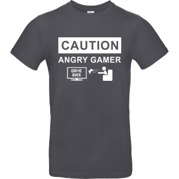 bjin94 Caution! Angry Gamer T-Shirt B&C EXACT 190 - Dark Grey