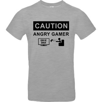 bjin94 Caution! Angry Gamer T-Shirt B&C EXACT 190 - heather grey