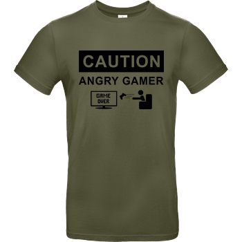 bjin94 Caution! Angry Gamer T-Shirt B&C EXACT 190 - Khaki
