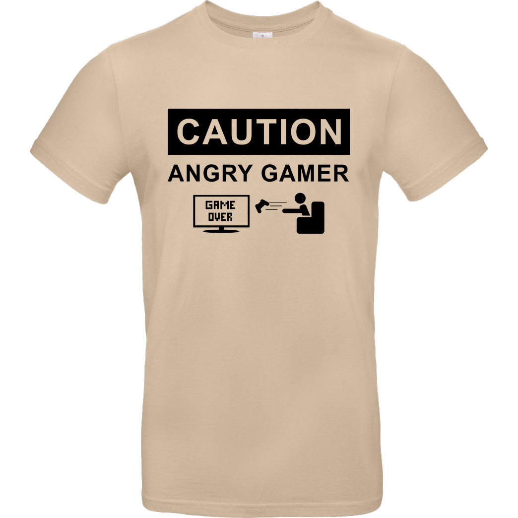 bjin94 Caution! Angry Gamer T-Shirt B&C EXACT 190 - Sand