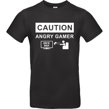 bjin94 Caution! Angry Gamer T-Shirt B&C EXACT 190 - Black
