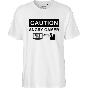 Caution! Angry Gamer Fairtrade T-Shirt - white