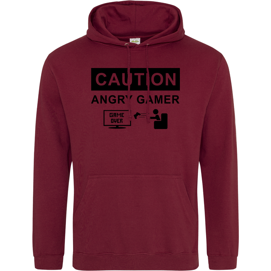bjin94 Caution! Angry Gamer Sweatshirt JH Hoodie - Bordeaux