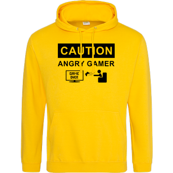 Caution! Angry Gamer JH Hoodie - Gelb