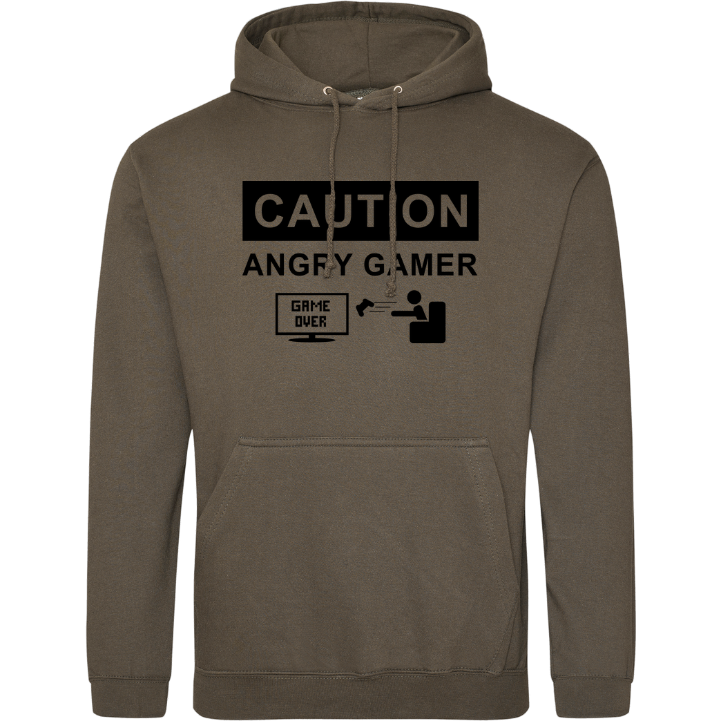 bjin94 Caution! Angry Gamer Sweatshirt JH Hoodie - Khaki