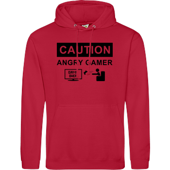 Caution! Angry Gamer JH Hoodie - red