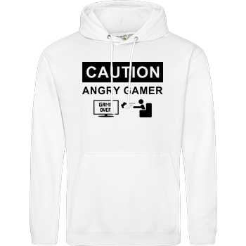 Caution! Angry Gamer JH Hoodie - Weiß