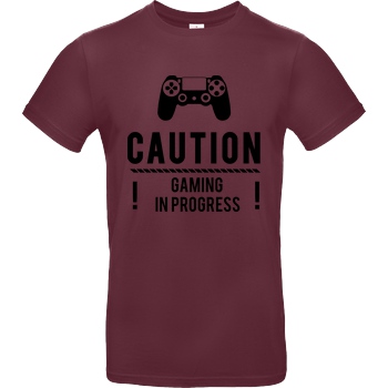 bjin94 Caution Gaming v1 T-Shirt B&C EXACT 190 - Burgundy