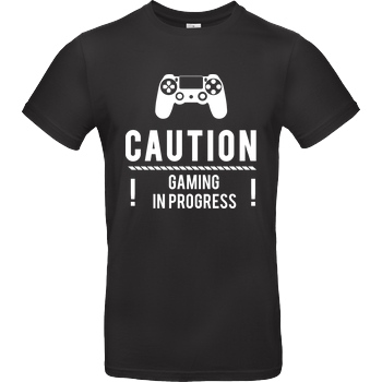 bjin94 Caution Gaming v1 T-Shirt B&C EXACT 190 - Black