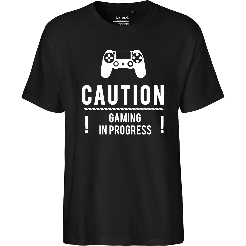 bjin94 Caution Gaming v1 T-Shirt Fairtrade T-Shirt - black