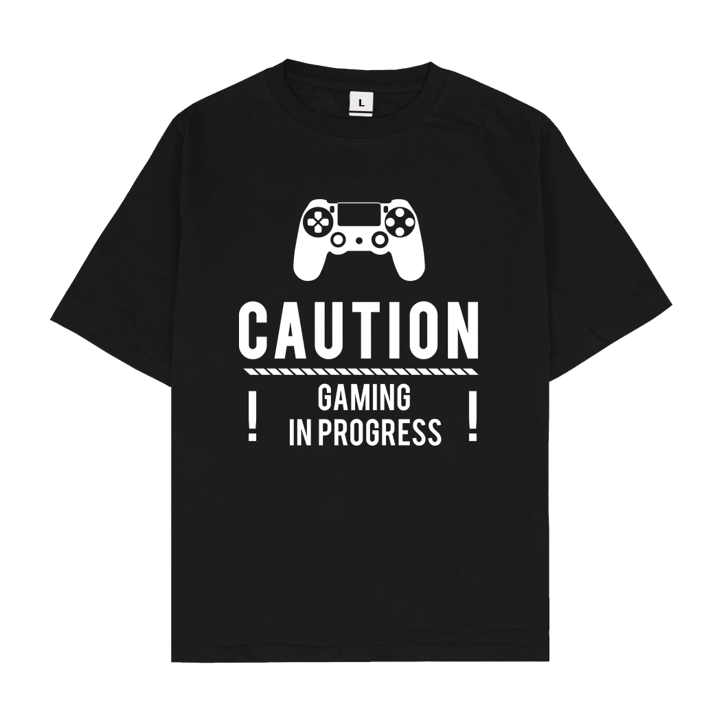 bjin94 Caution Gaming v1 T-Shirt Oversize T-Shirt - Black