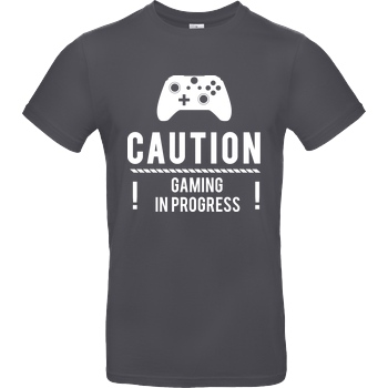 bjin94 Caution Gaming v2 T-Shirt B&C EXACT 190 - Dark Grey