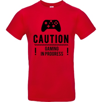 bjin94 Caution Gaming v2 T-Shirt B&C EXACT 190 - Red