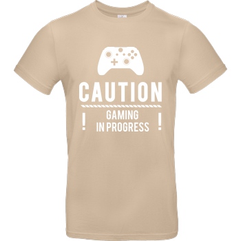 bjin94 Caution Gaming v2 T-Shirt B&C EXACT 190 - Sand