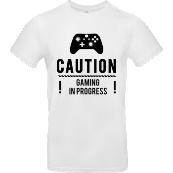 bjin94 Caution Gaming v2 T-Shirt B&C EXACT 190 -  White