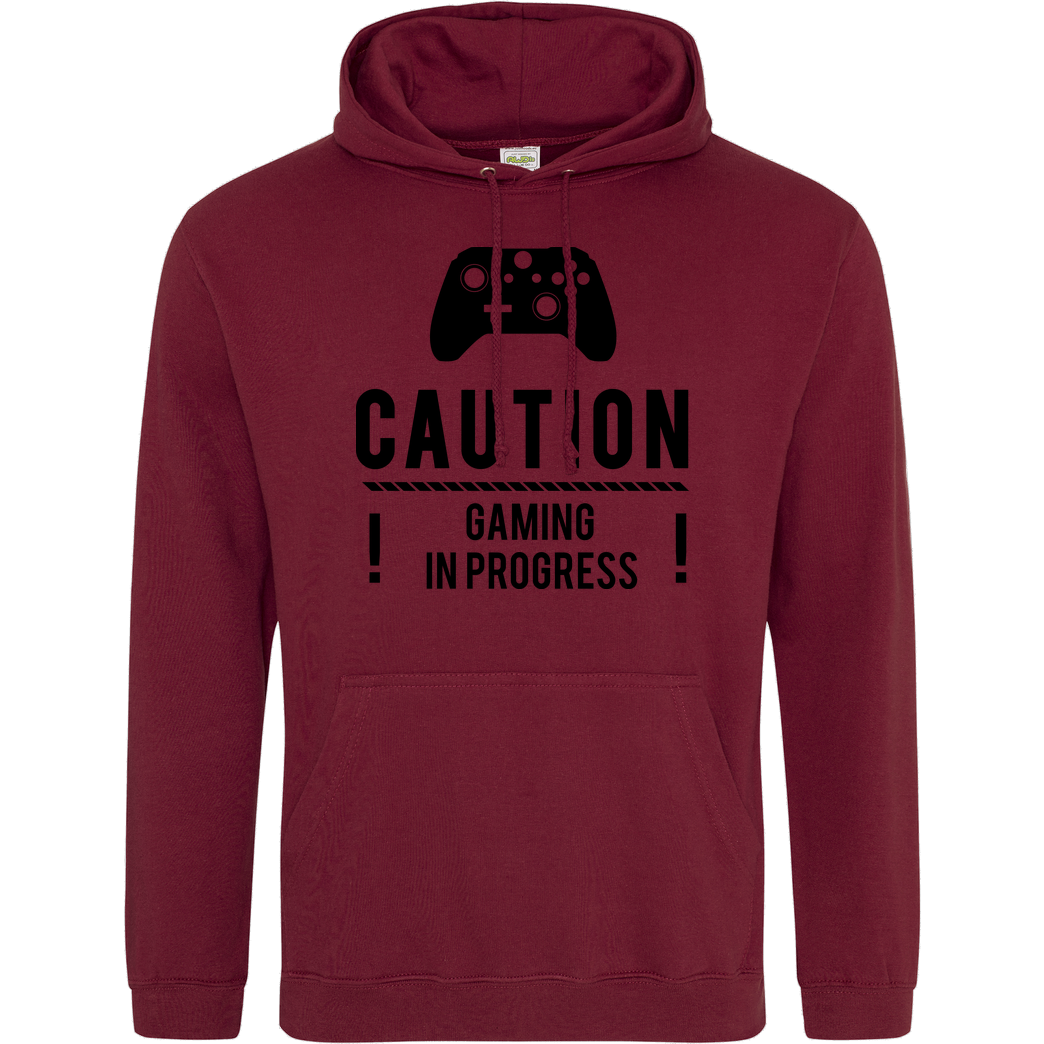 bjin94 Caution Gaming v2 Sweatshirt JH Hoodie - Bordeaux