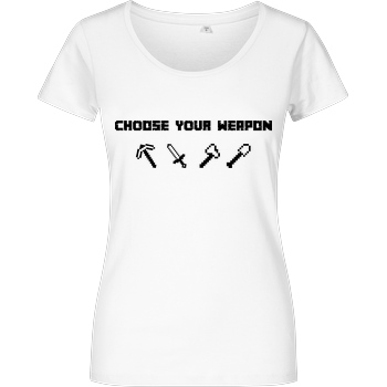 bjin94 Choose Your Weapon MC-Edition T-Shirt Girlshirt weiss