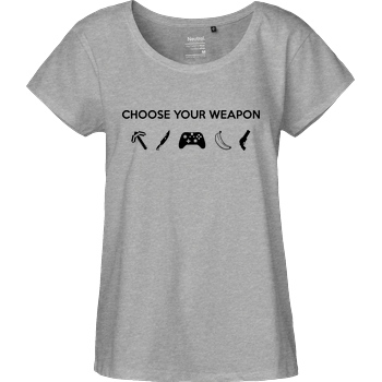 bjin94 Choose Your Weapon v2 T-Shirt Fairtrade Loose Fit Girlie - heather grey